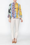 IC Collection ONE BUTTON JACKET W/ FLORAL PATTERN Style 5784J