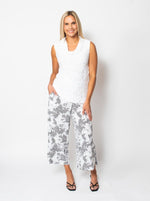 Snoskins Printed Floral Gingham Wide Leg Pant 59667-25S