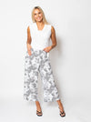 Snoskins Printed Floral Gingham Wide Leg Pant 59667-25S