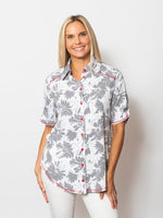 Snoskins Printed Floral Gingham Classic Button Shirt 59668-25S