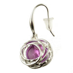 Origin Oxidized Silver/purple ear rings 616-4