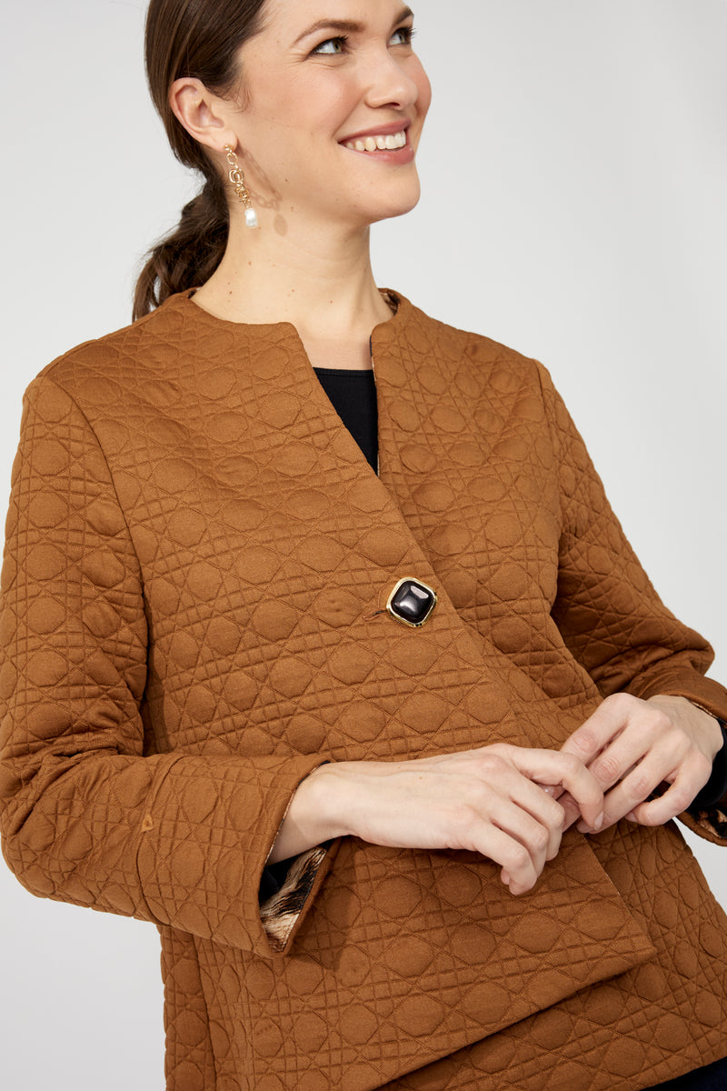 Frank Lyman |Casual Quilted Collared Jacket Style 253333