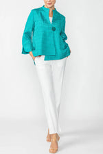 IC Collection Crinkle Jaquard one button Jacket 6288J S25