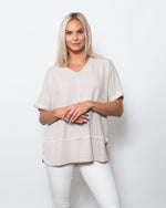 Snoskins Seersucker Knit V-Neck # Style 77585-24S