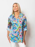 Snoskins Printed Charmeuse Button Shirt 88594-25S