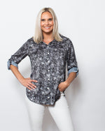 Snoskins Printed Charmeuse Henley Big Shirt 68603-24S