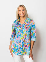 Snoskins Printed Charmeuse Button Shirt 88594-25S