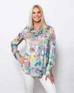 Snoskins Printed Charmeuse Button Shirt 68602-24S