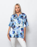 Snoskins Printed Charmeuse Henley Big Shirt 68603-24S