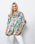 Snoskins Printed Charmeuse Henley Big Shirt 68603-24S