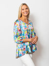 Snoskins Printed Charmeuse Peasant Top 68655-25S