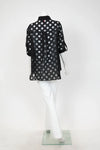 IC Collection Irregular Clipping Long Sleeve Polka Dot Blouse 7024B S25