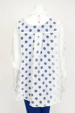 IC Collection Irregular Clipping Long Sleeve Polka Dot Blouse 7024B S25