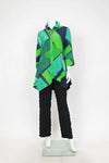 IC Collection Color Block Zip Front Top 7289T