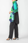 IC Collection Color Block Zip Front Top 7289T