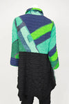 IC Collection Color Block Zip Front Top 7289T