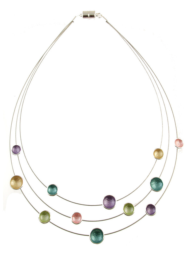 Origin Pastel Rainbow Dot Necklace 749-4 -17"