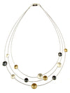 Origin Silver/Gold/Grey Dot Necklace 749-7 -17"