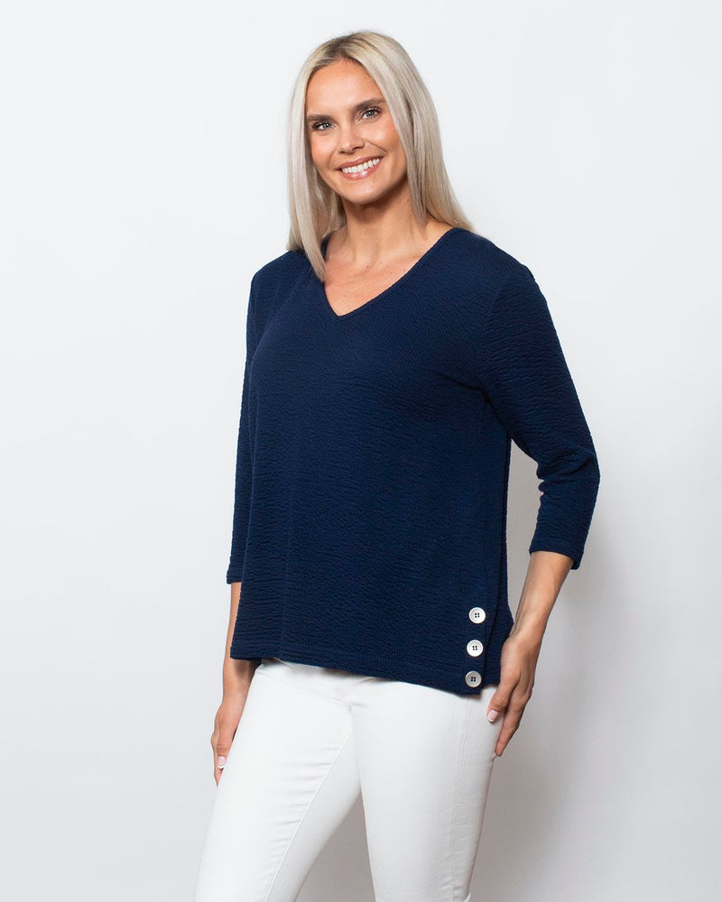 Snoskins Seersucker Knit V-Neck # Style 77585-24S