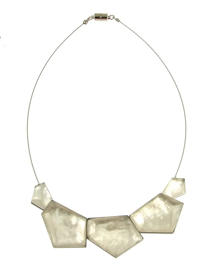 Origin Facet Cut Capiz Pendant Necklace Style 5222