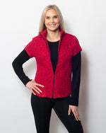 Snoskins Blister Knit Zip Vest with cap sleeves 80643-24F