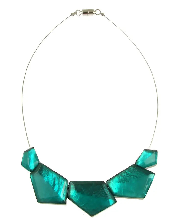 Origin Facet Cut Capiz Pendant Necklace Style 5222