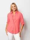 Snoskins Pucker Knit Button Shirt with 3/4 sleeves and Tab 88594-25S