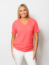 Snoskins Pucker Knit V-Neck with Short Sleeves 88597-25S