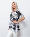 SnoSkins Printed Crinkle Mesh Twist Front with Short sleeve 89610-24S