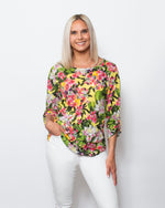 SnoSkins Printed Crinkle Mesh V-Neck  89564-24S