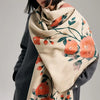 Winding River Shawl Orange / Green Blossom Reversible Wrap S25