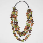 Sylca Earth Tone Triple Strand Elaine Statement Necklace Style BP21N18