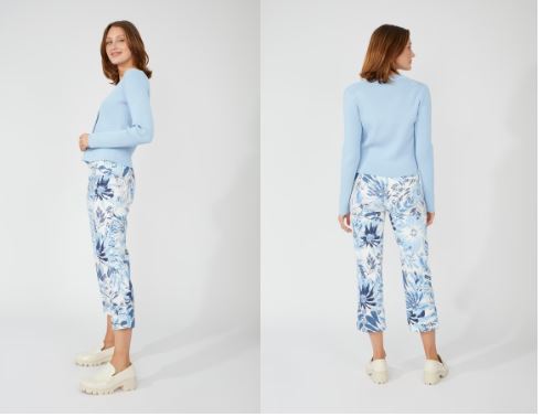 Frank Lyman Floral Print Cropped Trousers Style 251244 S25