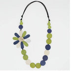 Sylca ColorfuL BP25N13 Lime Green Dahlia Statement Necklace S25