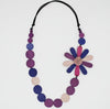 Sylca ColorfuL BP25N13 PURPLE Purple Dahlia Statement Necklace S25