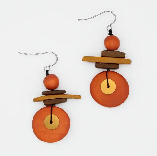 Sylca BP25E01 ORANGE Assuta Orange Drop Earrings S25