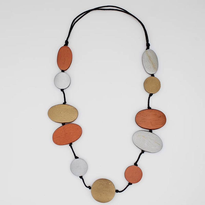 Sylca Journi Wood Bead Necklace DW24N08