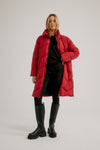 C-RO Quilted Coat with side Zips and Detachable Hood E1643RO-255 + Plus sizes