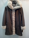 Nikki Jones Reversible faux fur coat K4129RF-164 Charcoal/silver