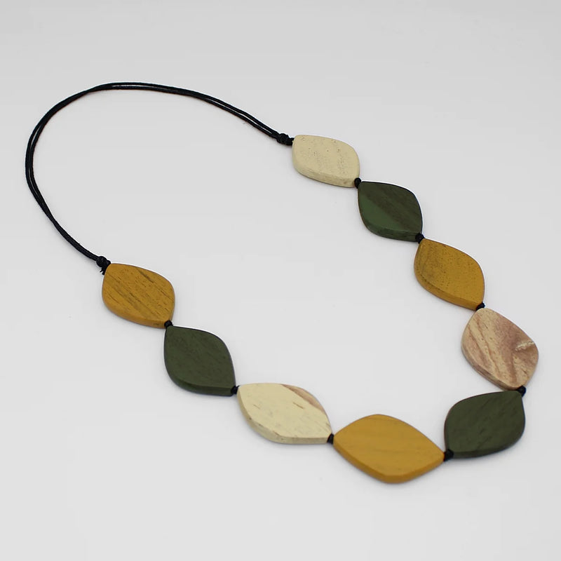 Sylca Contemporary Wood Bead Necklace DW24N02