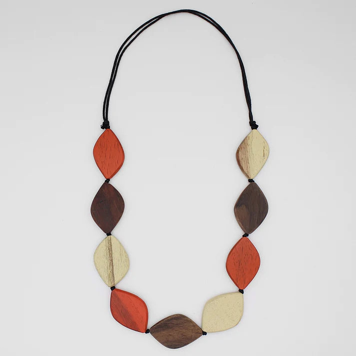 Sylca Contemporary Wood Bead Necklace DW24N02