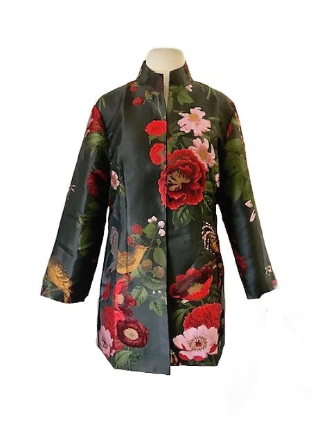 Grace Chuang Mandarin collar Bird & flower print JA 2611-2615