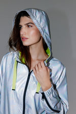 Nikki Jones Adjustable Hooded Blouson in printed reflective fabric K5452R-184