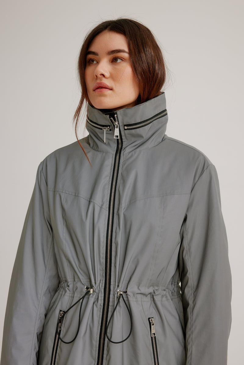 Nikki Jones Reflective Anorak with Hidden Hood and Quilted Lining K5580RO-290