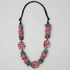 Sylca Black and Red Resin and Leather Valencia Necklace Style LS21N53