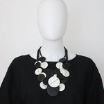 Sylca Black and White Eclipse Necklace Style LS22N39