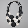 Sylca Black and White Eclipse Necklace Style LS22N39