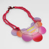 Sylca Pink Fantasy Circle Bead Bib Necklace LS24N06