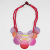 Sylca Pink Fantasy Circle Bead Bib Necklace LS24N06