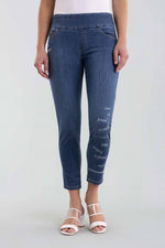 Lisette Blue Denim White Writing Jeans 884693